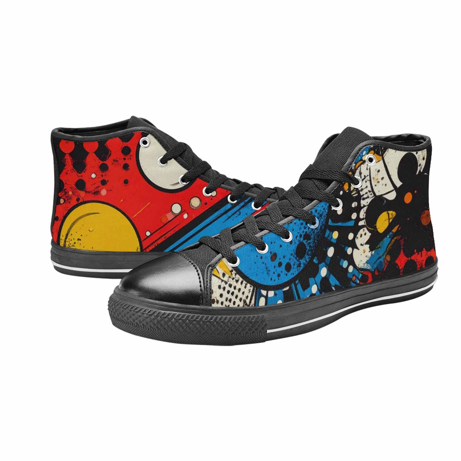 MEN'S Comic Book Halftone High Top Canvas Grunge Shoes