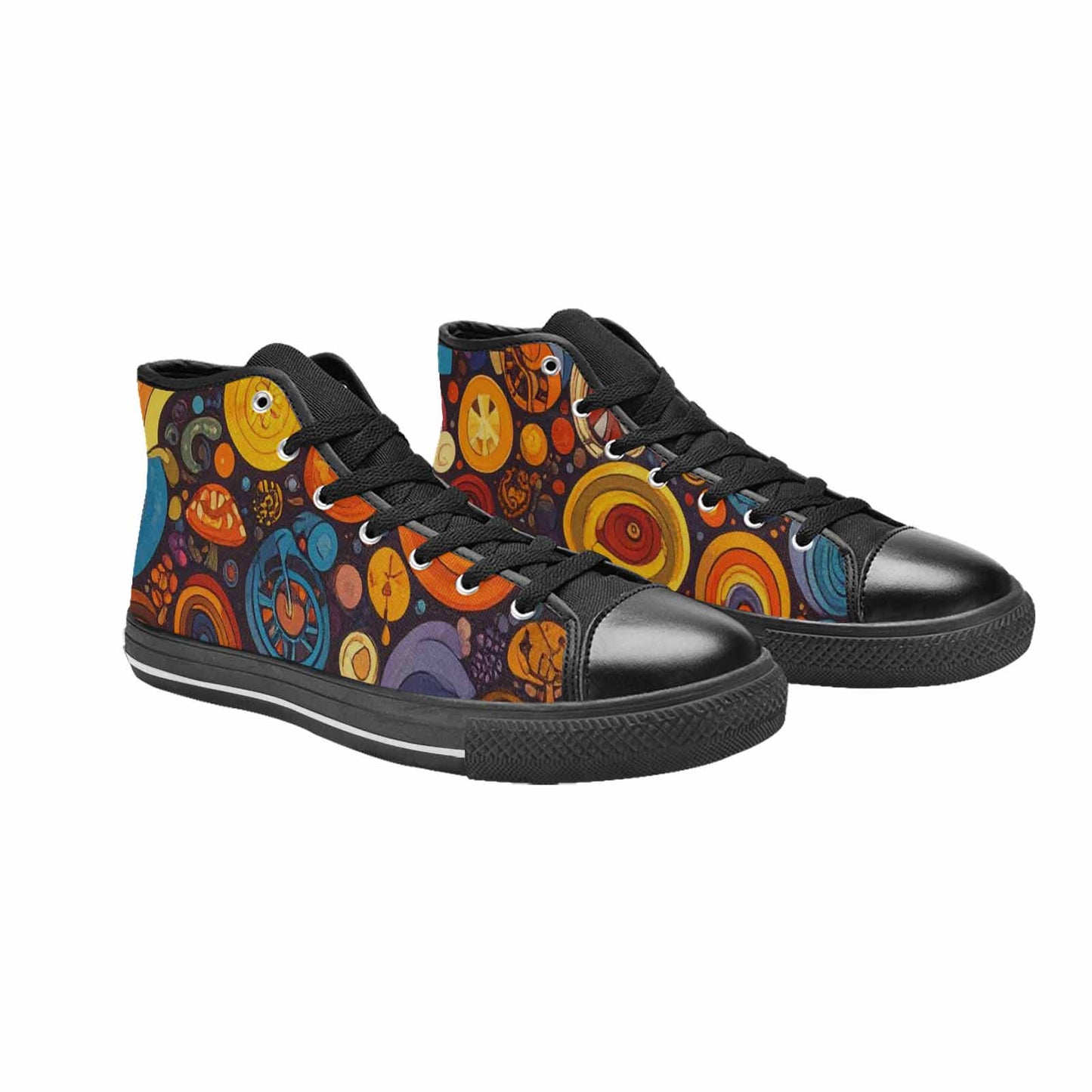 WOMEN'S Groovy 70S Peace High Top Canvas Grunge Shoes