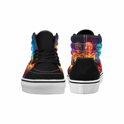 MEN'S Toxic Skeleton Hot Dog High Top Canvas Neon Fantasy Custom Shoes