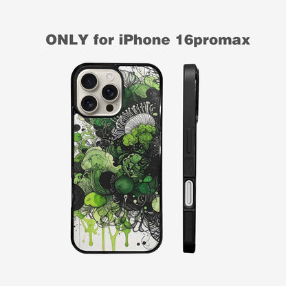 iPhone 16 Pro Max Case — Sea Creature Burst Black Green Ink, Custom Designed Case Cover