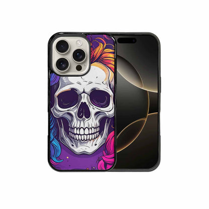 iPhone 16 Pro Case — Pride Flag Skulls Seamless Pattern Vibrant, Custom Made Phone Cover