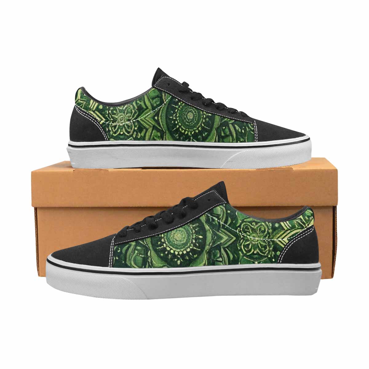 WOMEN'S Mandala Canvas Lace-Up Wallpaper Art Custom Sneakers