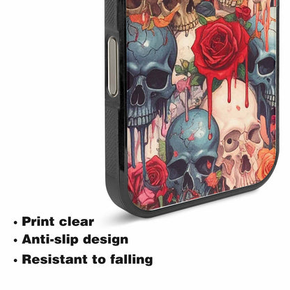 iPhone 15 Pro Max Case — Skulls And Roses Skulls And Roses, Custom Printed Phone Case
