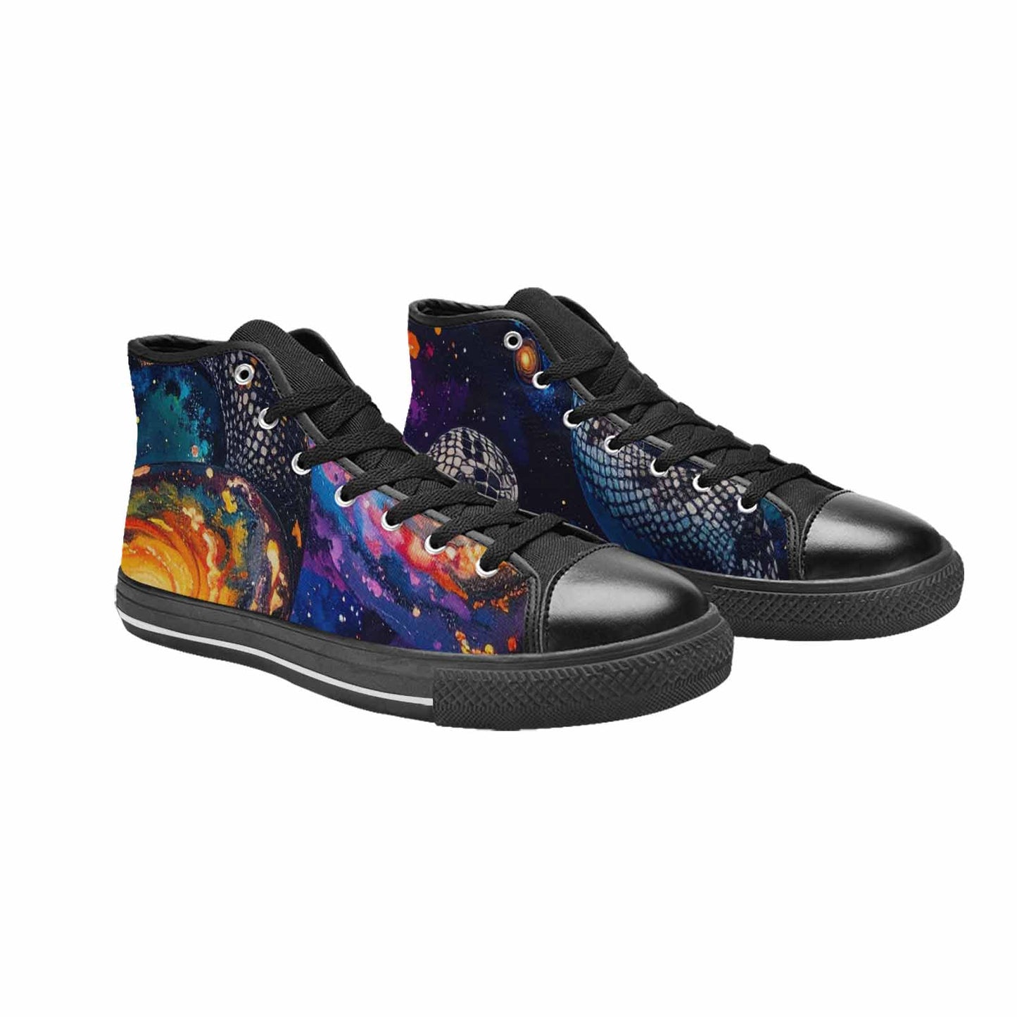 WOMEN'S Galaxy Snake Print High Top Canvas Dreamcore Shoes