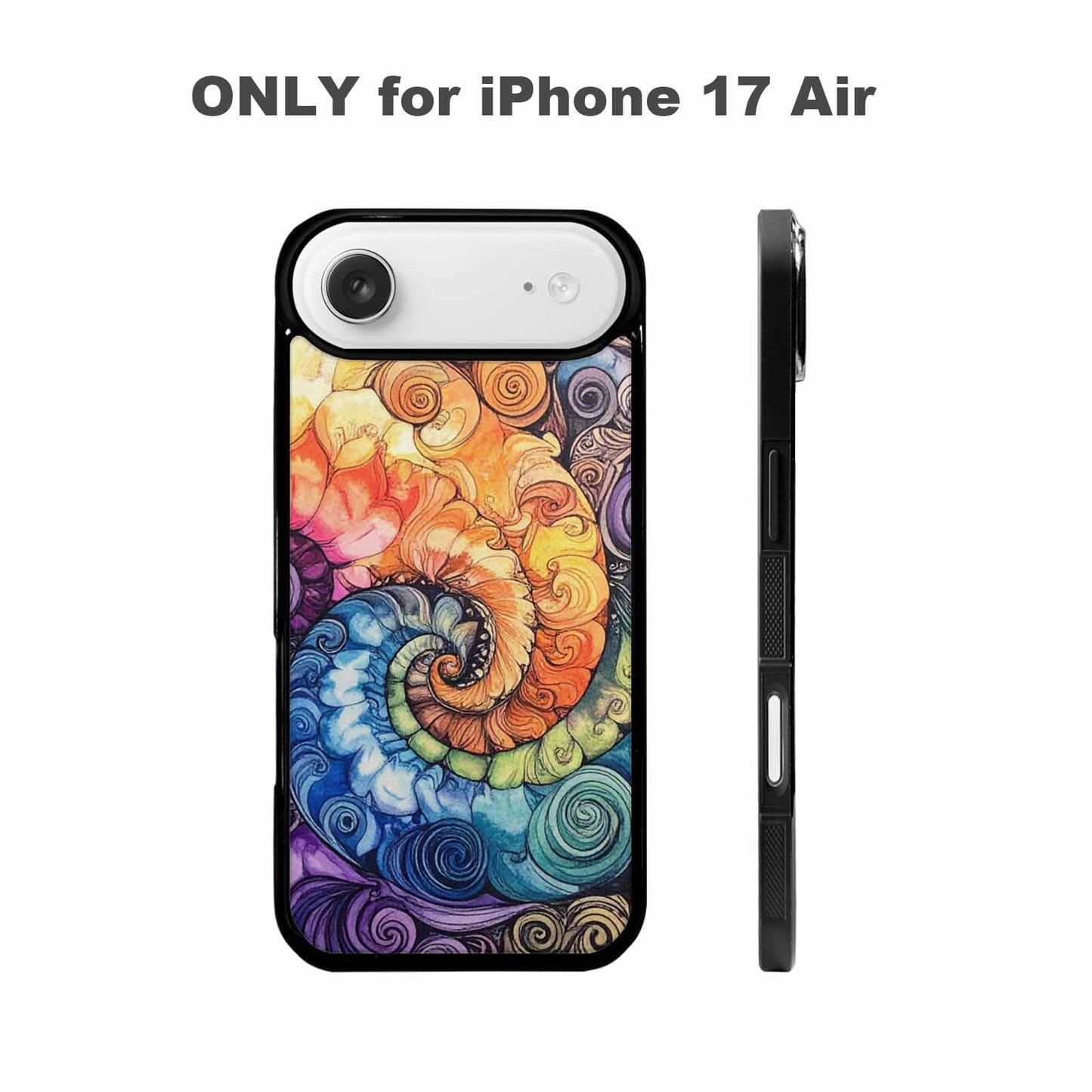iPhone 17 Air Case — Tie Dye Swirls Black White Tie, Unique Phone Case Design