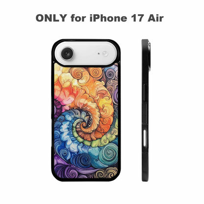 iPhone 17 Air Case — Tie Dye Swirls Black White Tie, Unique Phone Case Design