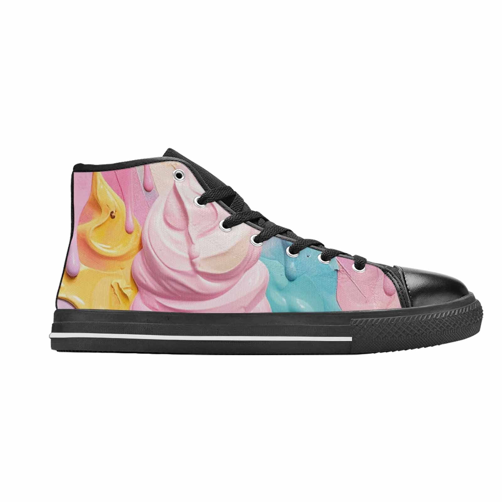 MEN'S Soft Serve Swirl Monster Characters High Top Canvas Surreal Sneakers