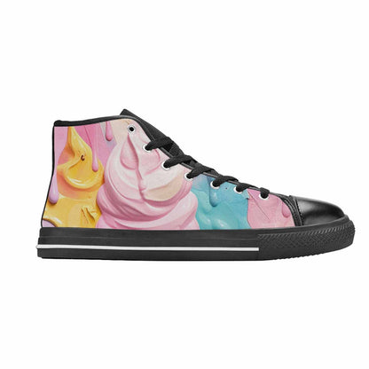 MEN'S Soft Serve Swirl Monster Characters High Top Canvas Surreal Sneakers