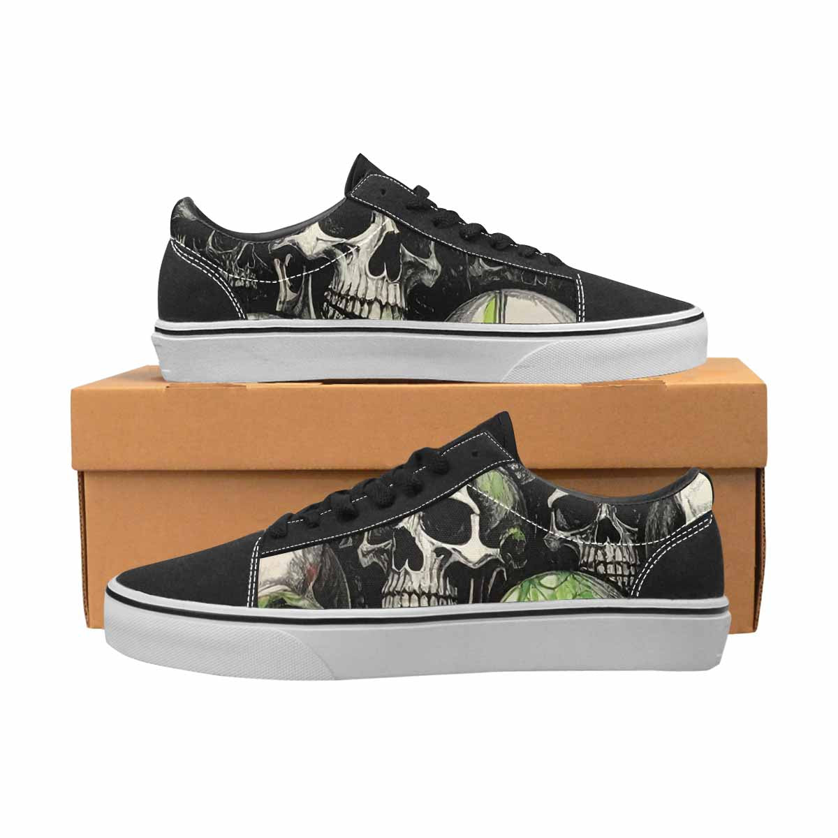 WOMEN'S Rainbow From Skull S Lace-Up Canvas Aesthetic Custom Shoes