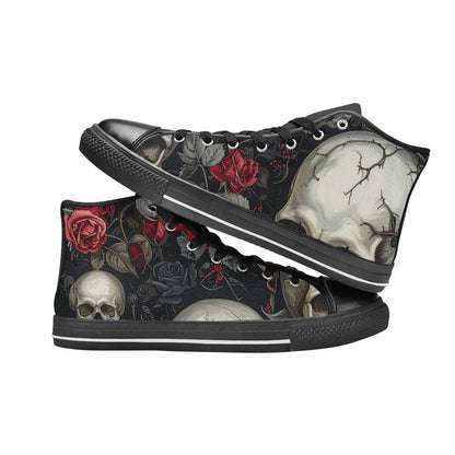 MEN'S Skulls - Roses High Top Canvas Grunge Sneakers