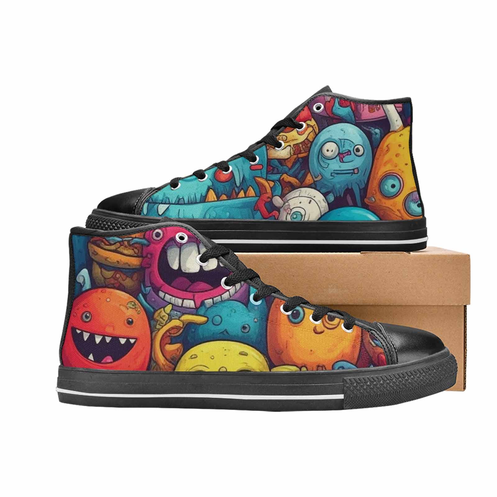 MEN'S Cartoon Monster Character High Top Canvas Grunge Sneakers
