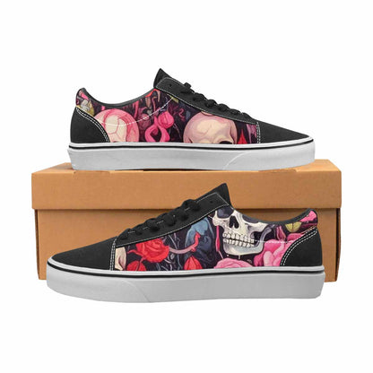 WOMEN'S Skulls Roses Skulls Roses Lace-Up Canvas Dark Academia Custom Sneakers