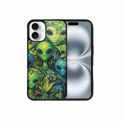 iPhone 16 Plus Case — Aliens Pattern Hundreds Of Sma Giq, Customized Protective Case