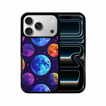 iPhone 17 Pro Case — Neon Winter Moon Seamless Cartoon Cute, Custom Art Phone Cover