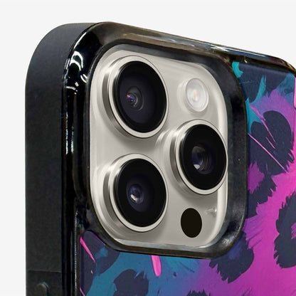 iPhone 16 Pro Max Case — Leopard Melting Neon, Unique Phone Case Design