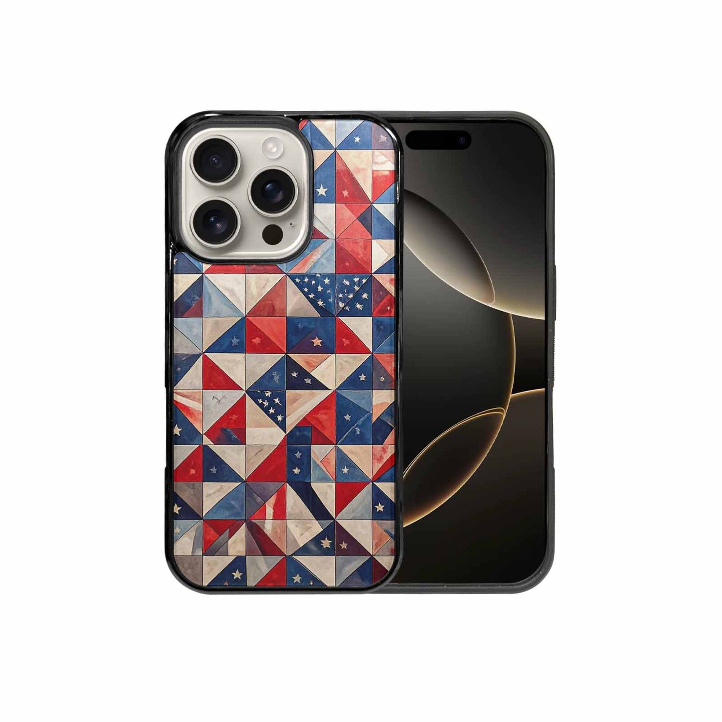 iPhone 16 Pro Case — Small American Flag Stars And Stripes, Custom Printed Phone Case