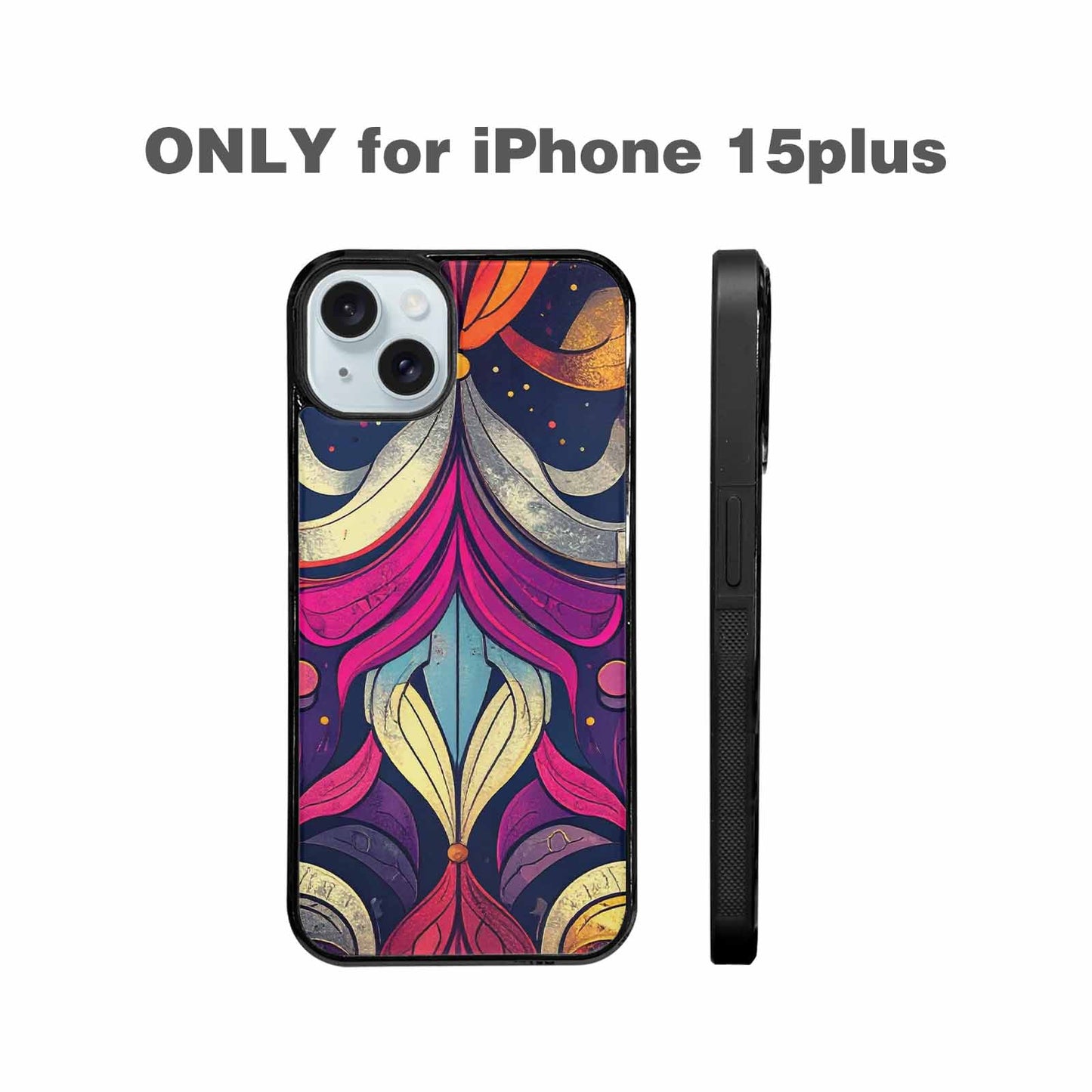 iPhone 15 Plus Case — 1970s Disco Cartoon Art Pattern, Unique Phone Case Design
