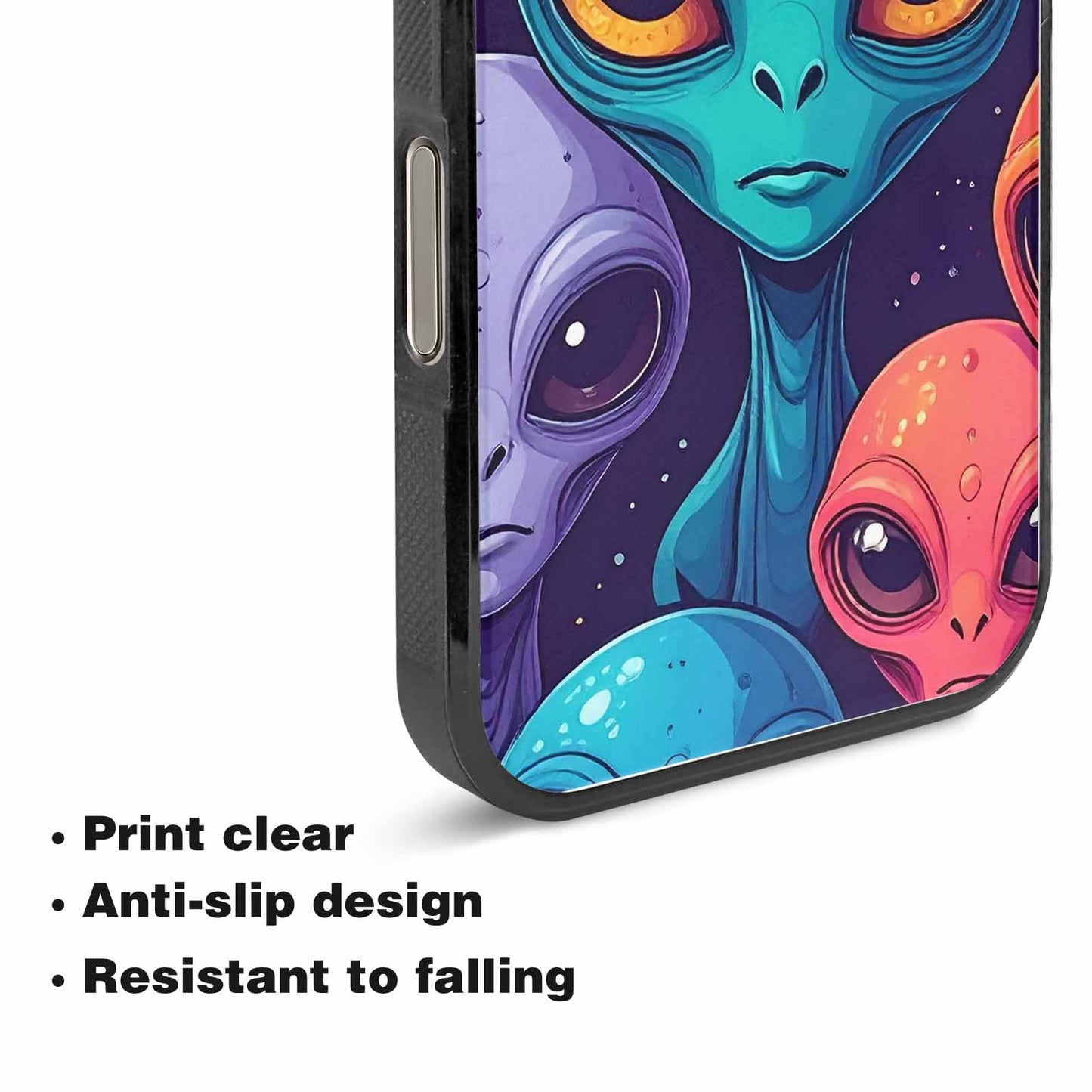 iPhone 15 Pro Max Case — Alien Ufo Cartoon Art Pattern Groovy, Custom Designed Case Cover