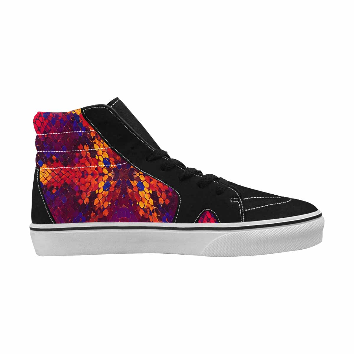 WOMEN'S Dark Snake Print High Top Canvas Surreal Custom Shoes
