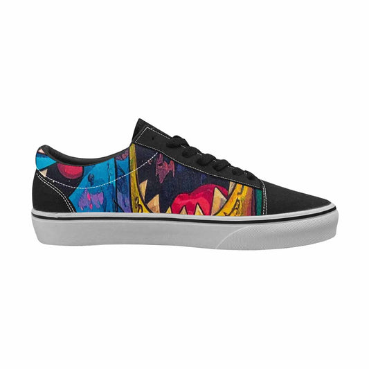 WOMEN'S Goofy Cartoon Monster Canvas Lace-Up Neon Fantasy Sneakers