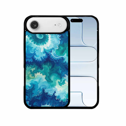 iPhone 17 Air Case — Tie Dye Ocean Blues Blended Tie, Custom Made Phone Cover