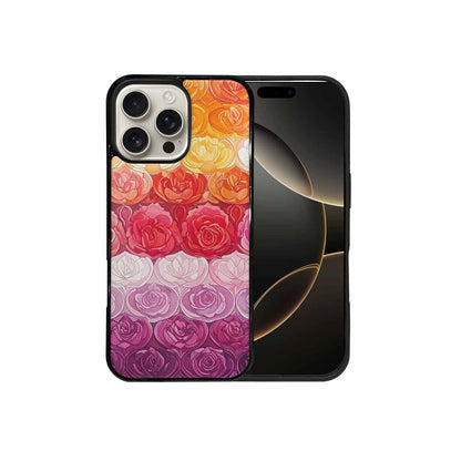 iPhone 16 Pro Max Case — Lesbian Flag Color Theme Small Rainbow, Custom Art Phone Cover