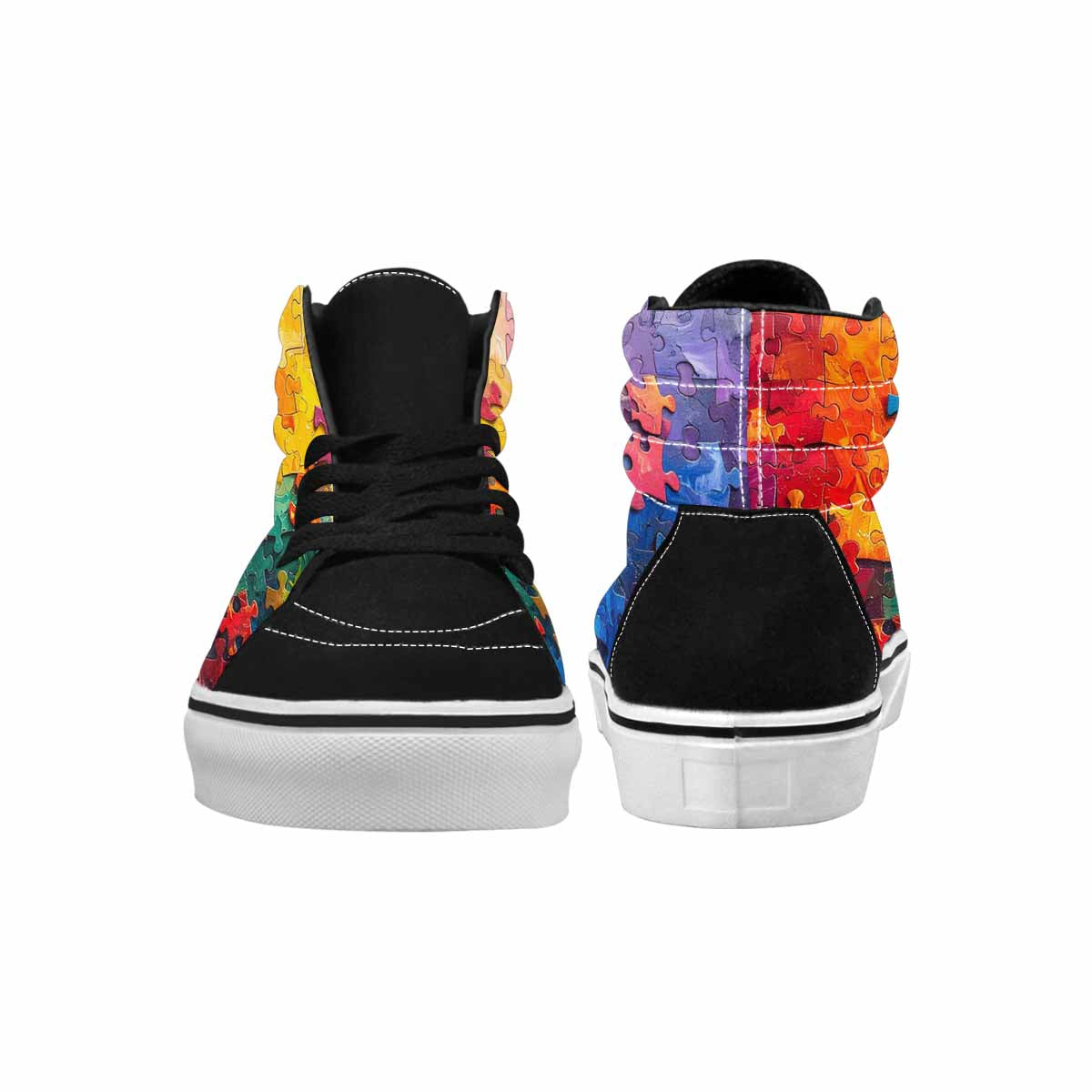 MEN'S Autism Puzzle Pieces High Top Canvas Melting Art Sneakers