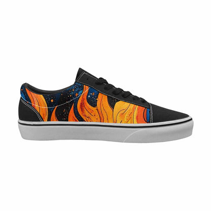 WOMEN'S Flame Burst Lace-Up Canvas Y2K Custom Shoes