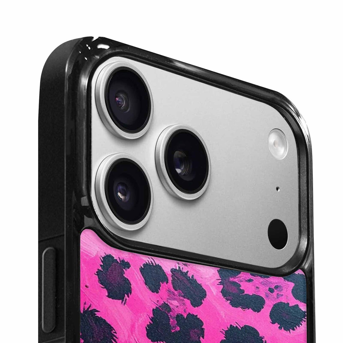 iPhone 17 Pro Max Case — Leopard Neon Pink Teal Airbrush Animal, Custom Printed Phone Case