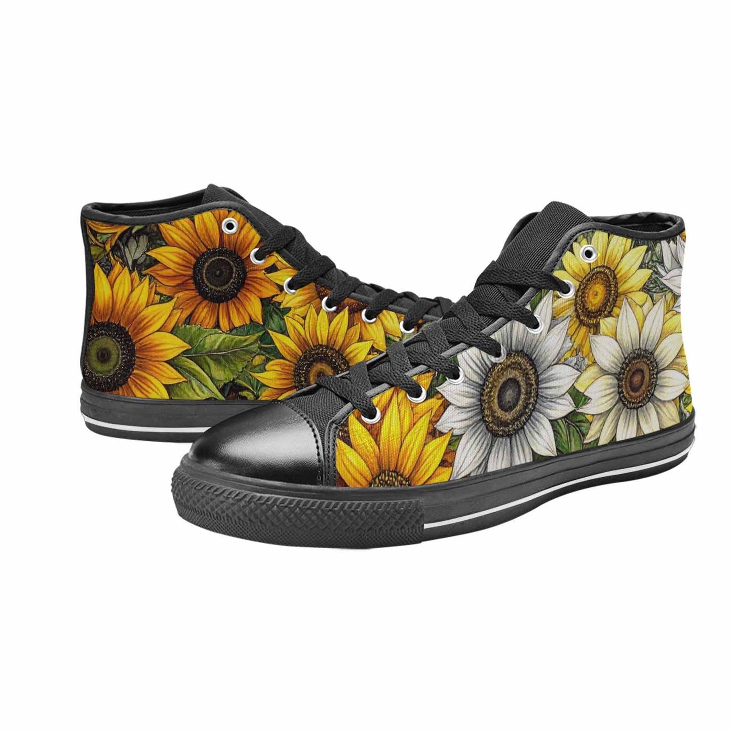 MEN'S Sunflower High Top Canvas Cottagecore Sneakers