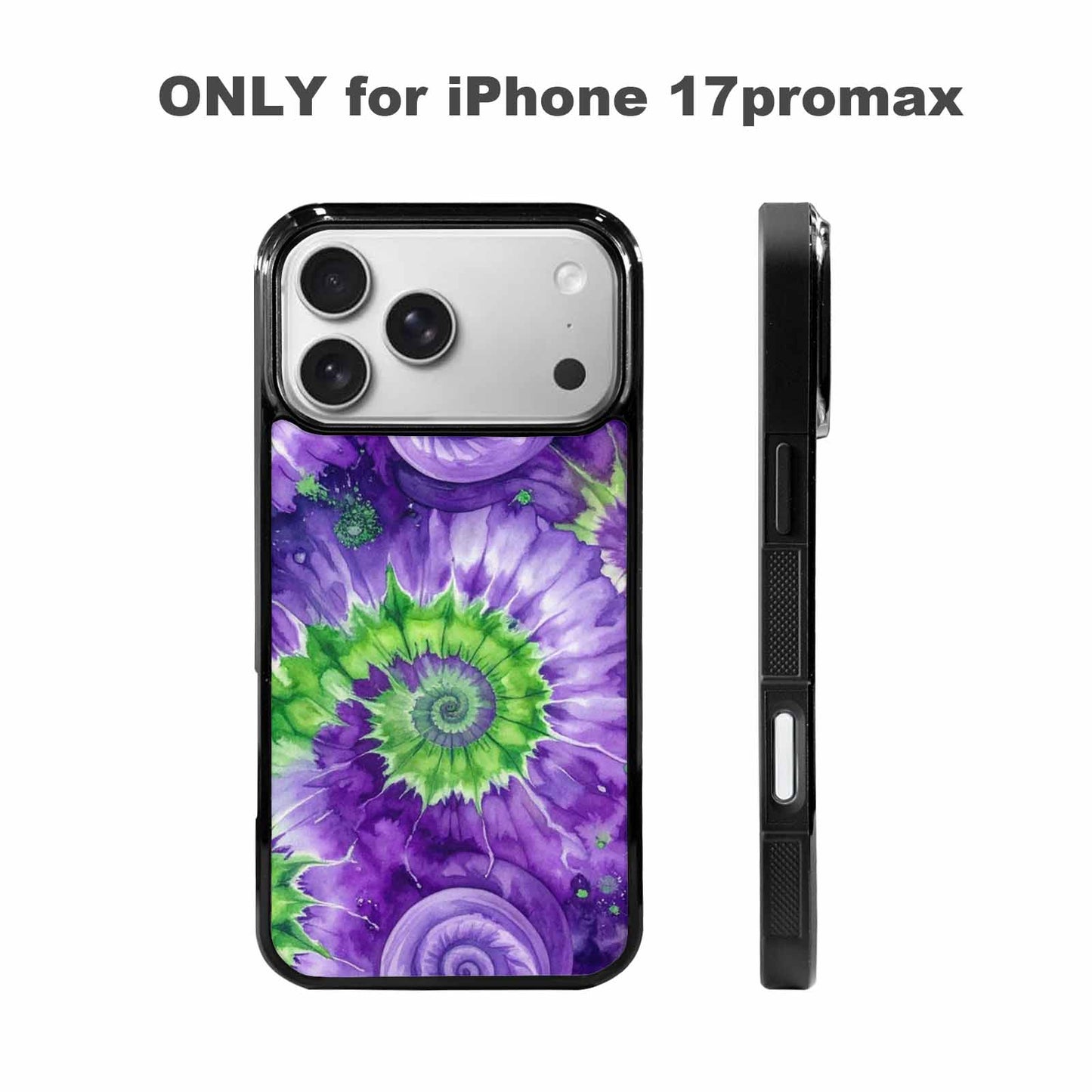 iPhone 17 Pro Max Case — Tie Dye Purple Green Tie Dye, Custom Designed Case Cover