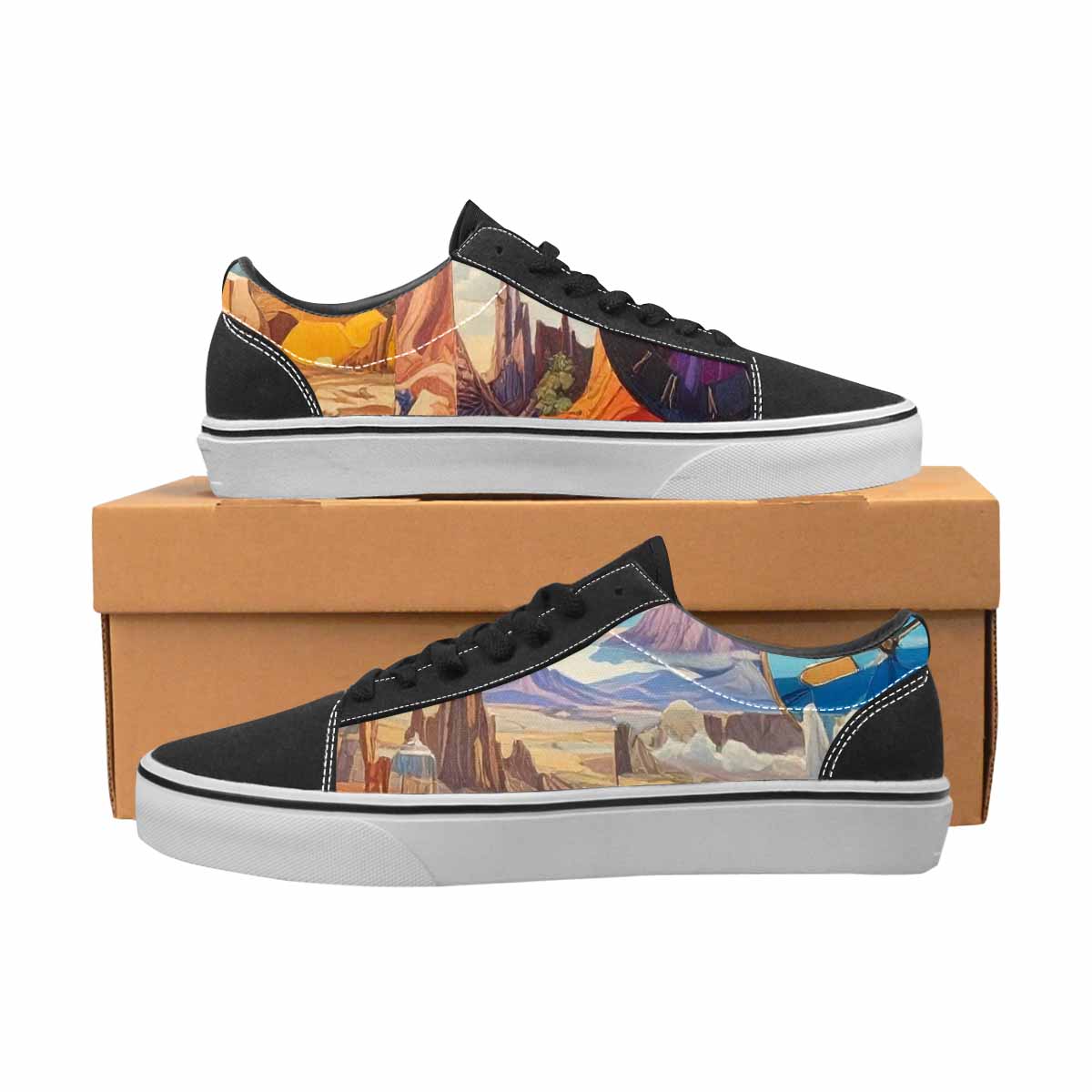 WOMEN'S Surreal Dream Fragment Lace-Up Canvas Vivid Sneakers