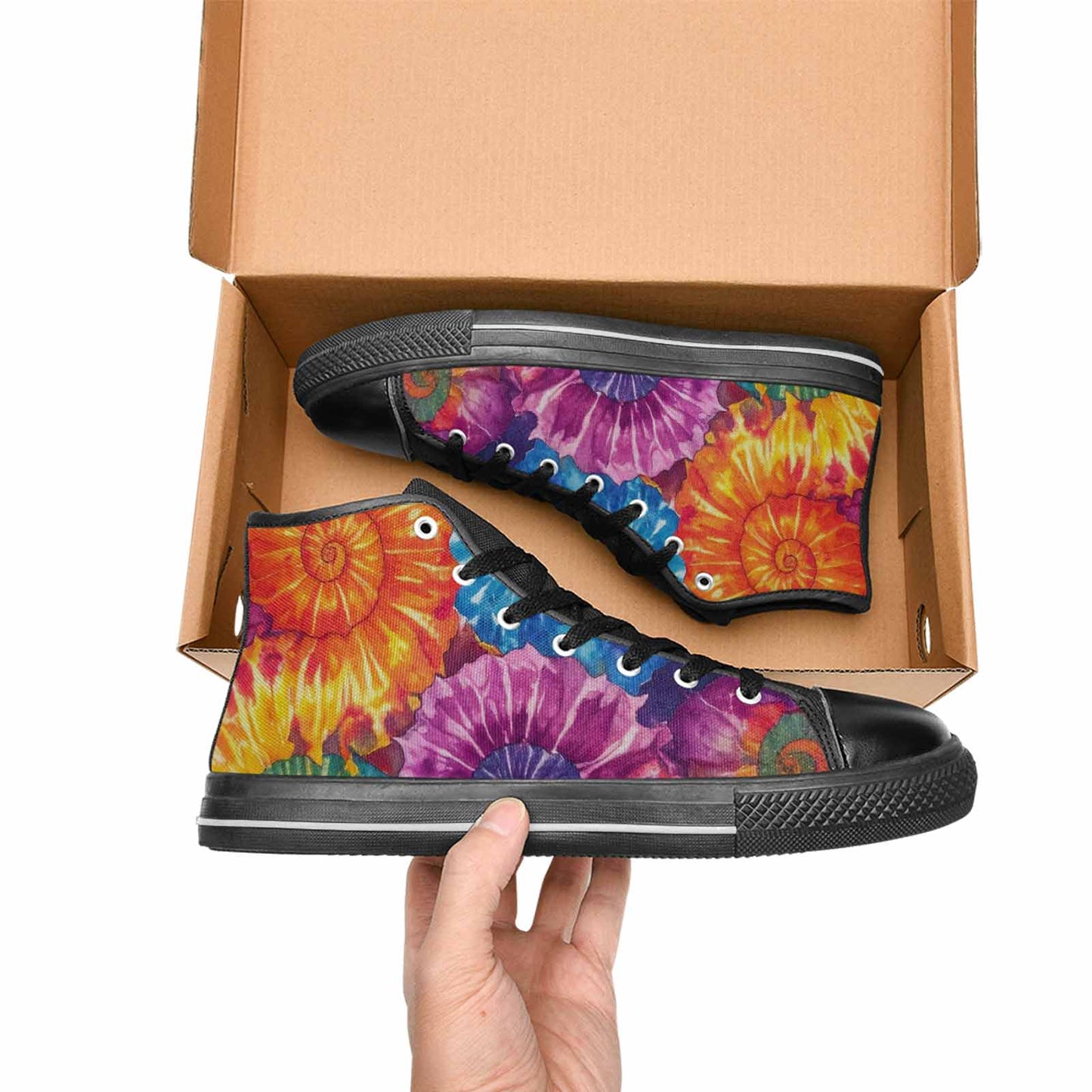 MEN'S Tie Dye Swirl High Top Canvas Surreal Shoes