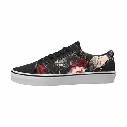 WOMEN'S Skulls Black & Red Ink Canvas Personalized Y2K Custom Kicks