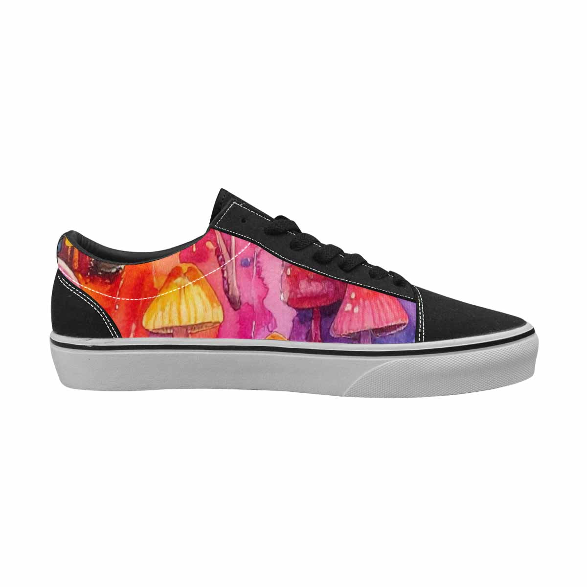 WOMEN'S Mushrooms  Tie Dye Lace-Up Canvas Melting Art Sneakers