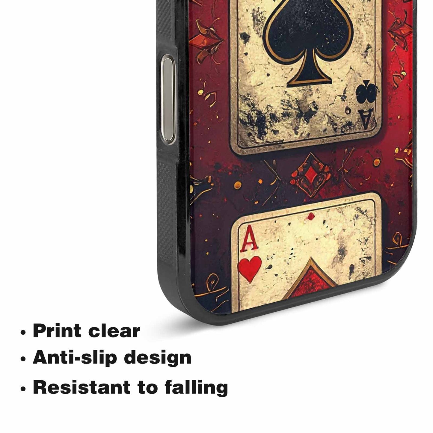 iPhone 16 Pro Case — Playing Card Suits Pattern Poker Chips, Custom Art Phone Cover
