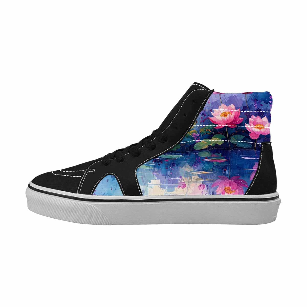 WOMEN'S Monet-Style Impressionist Water High Top Canvas Cottagecore Sneakers
