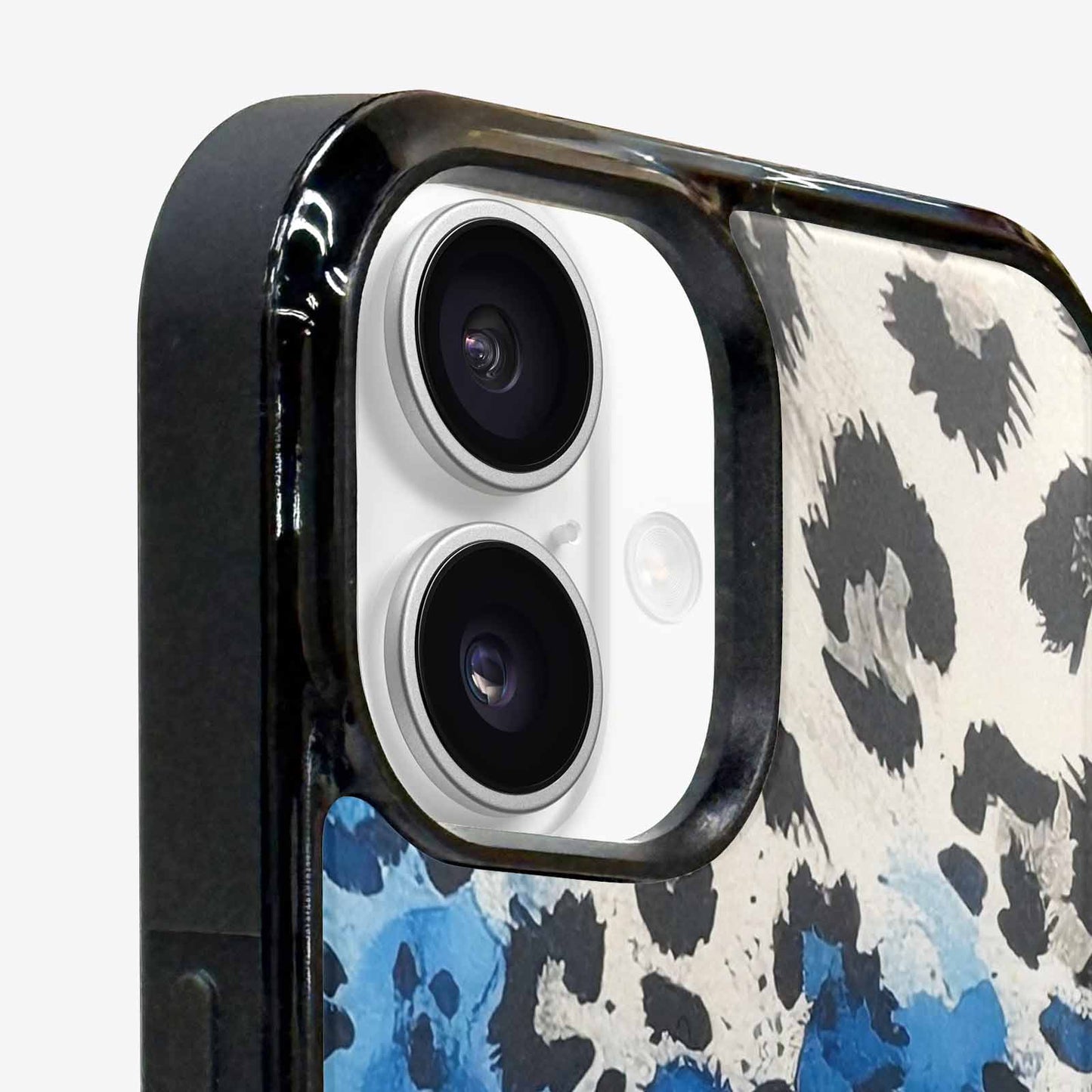 iPhone 16 Plus Case — Animal Print Black Blue Ink Animal, Personalized Phone Case