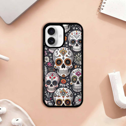 iPhone 17 Case — Greyscale Black And White Gothic Skulls, Customized Protective Case