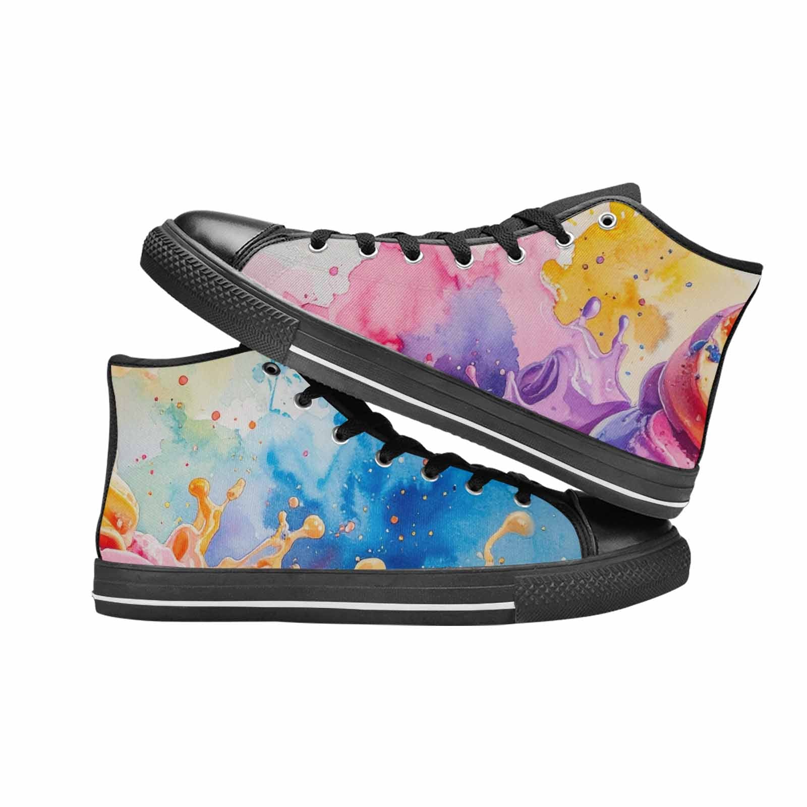 WOMEN'S Melting Icecream Collage High Top Canvas Dreamcore Custom Sneakers