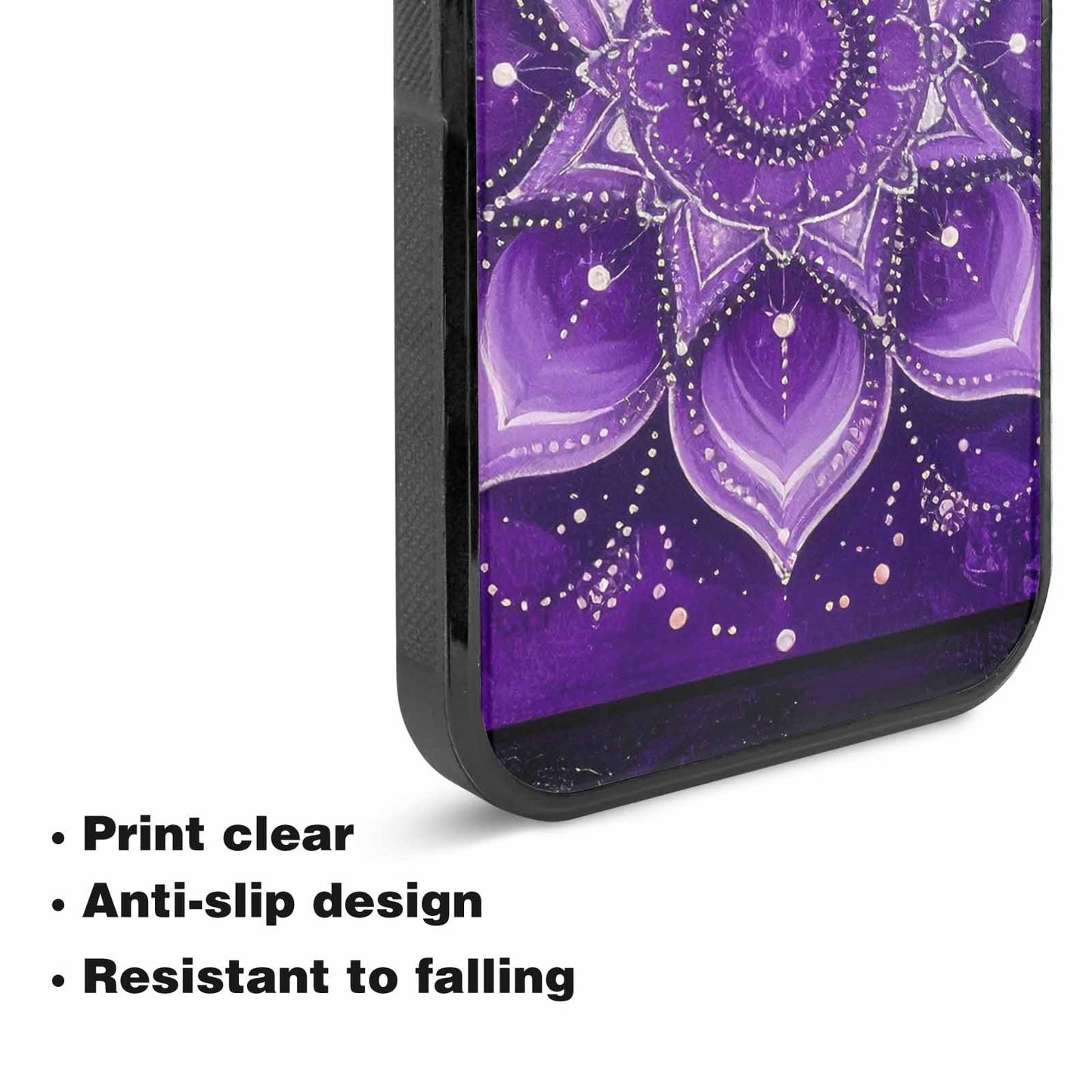 iPhone 15 Plus Case — Purple Mandala Bohemian Print Edge To, Customized Protective Case