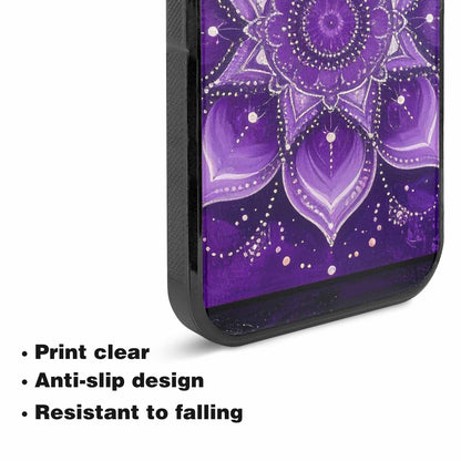 iPhone 15 Plus Case — Purple Mandala Bohemian Print Edge To, Customized Protective Case