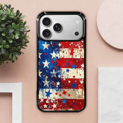 iPhone 17 Pro Max Case — Patriotic Stars And Stripes Galaxy Space, Customized Protective Case
