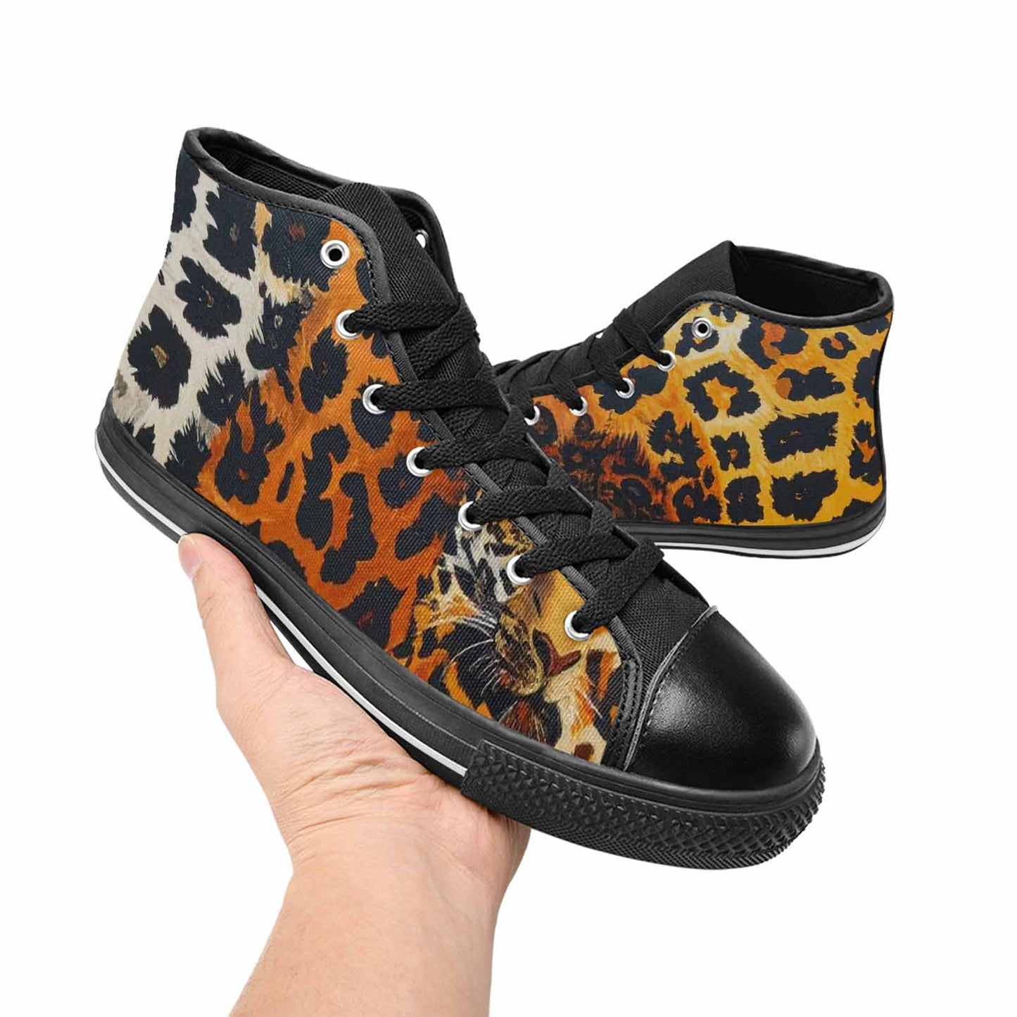 MEN'S Animal Print High Top Canvas Vivid Custom Sneakers