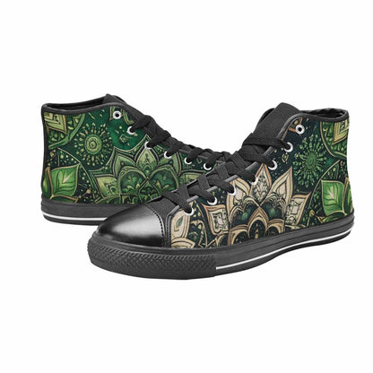 MEN'S Mandala High Top Canvas Wallpaper Art Sneakers
