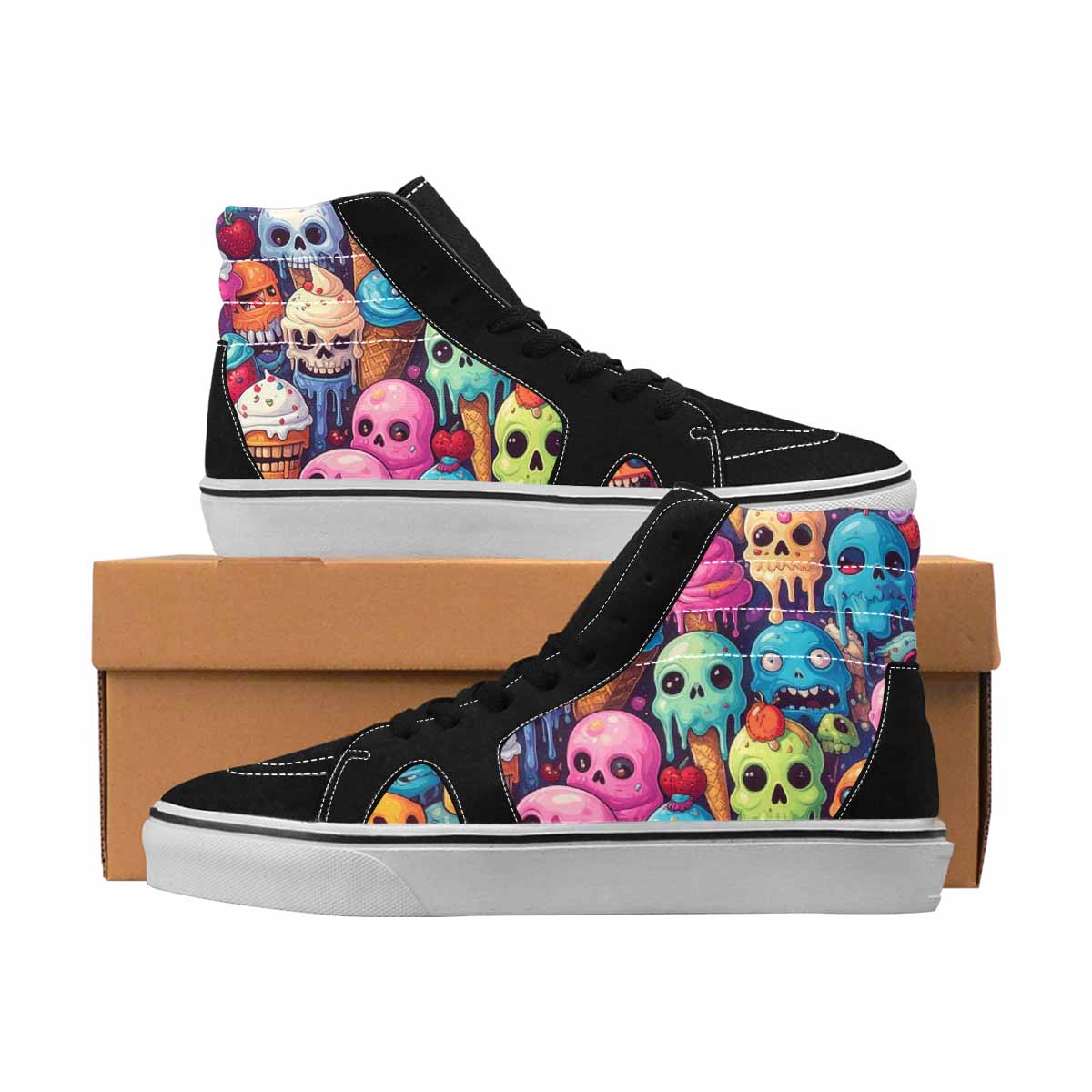 MEN'S Skulls High Top Canvas Artist-designed Aesthetic Custom Canvas Shoes