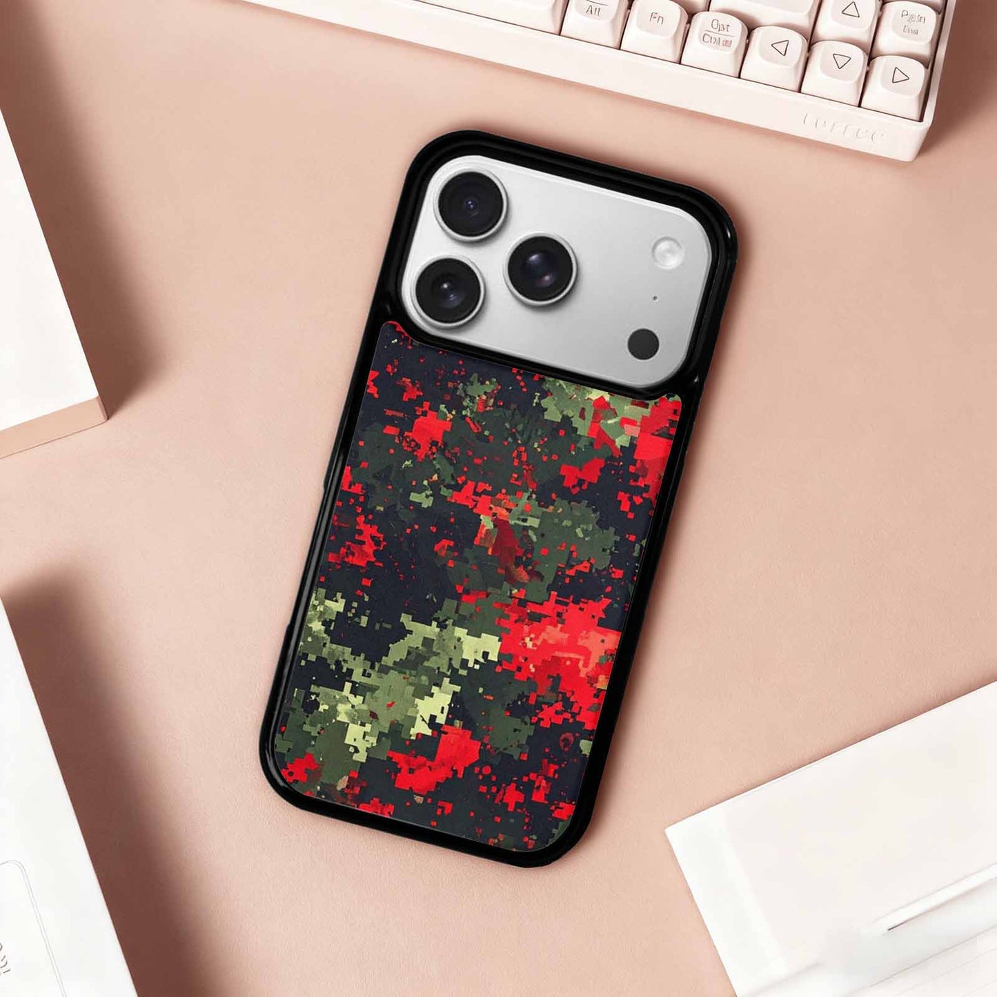 iPhone 17 Pro Case — Small Military Camouflage Blotch Pattern Camo, Original Design Phone Case