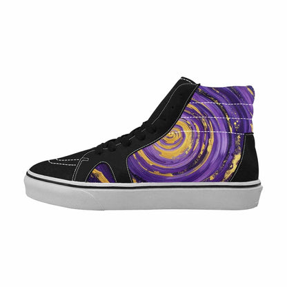 WOMEN'S Starry Night Nebula Brushstroke High Top Canvas Vibrant Chaos Custom Sneakers