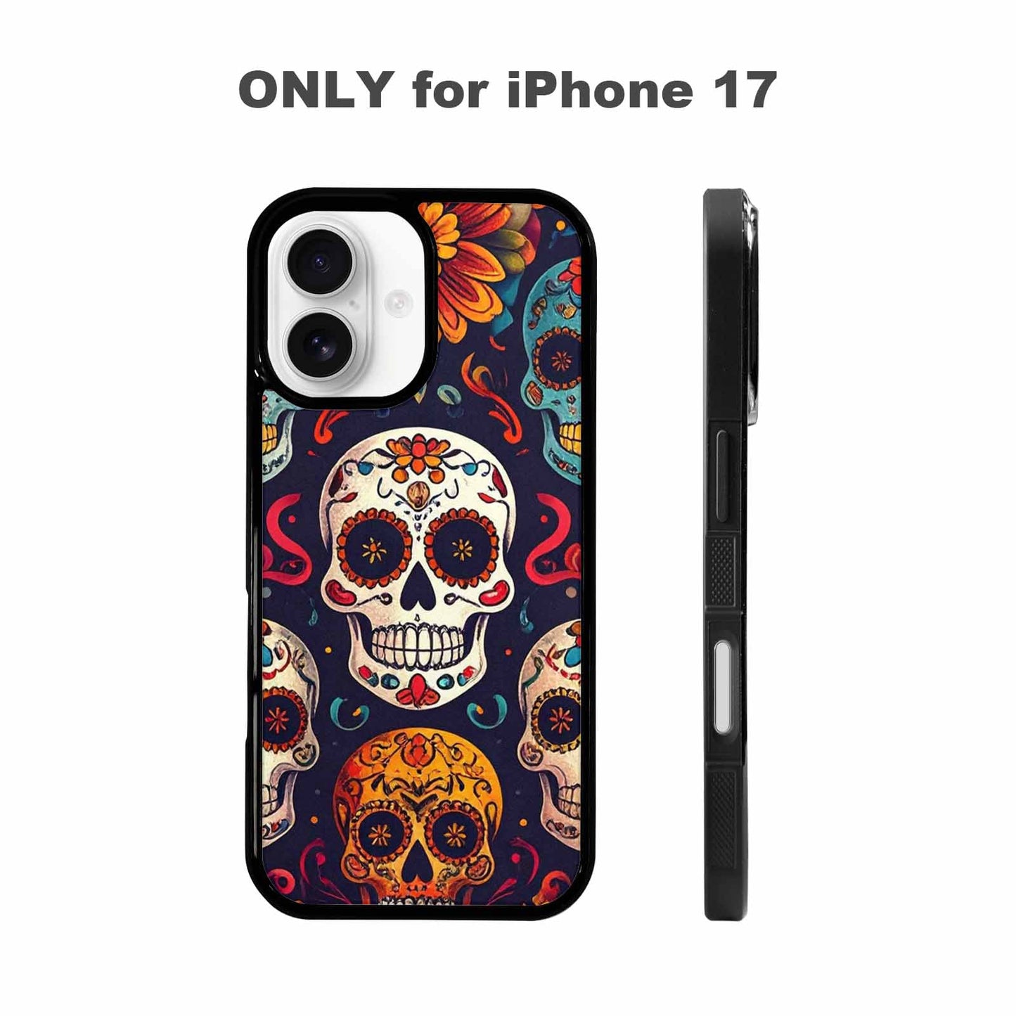 iPhone 17 Case — Day Dead Sugar Skull Gothic Skulls, Personalized Phone Case