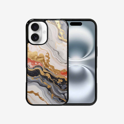 iPhone 16 Case — Marble Vein Marble Veins Pattern Hundreds, Custom Made Phone Cover